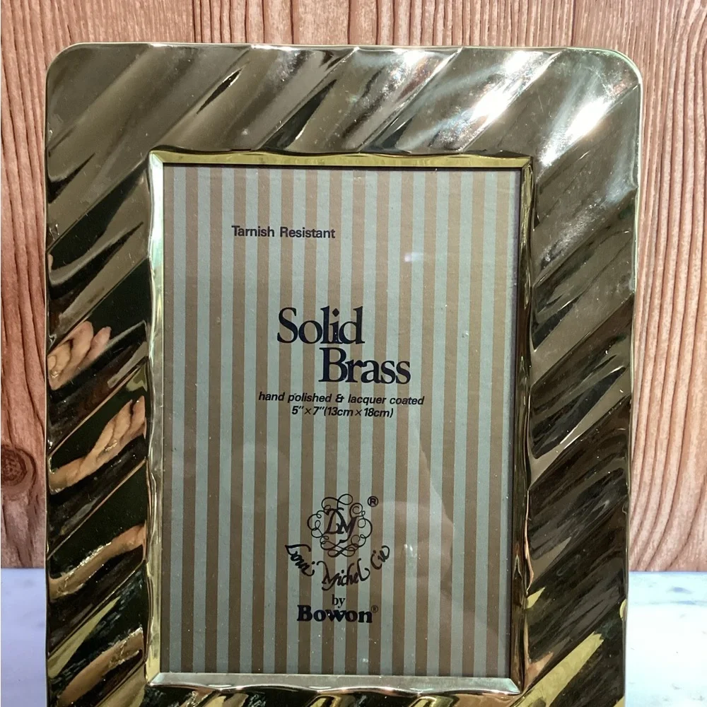 Loni Michel by Bowon Solid Brass Photo Frame Duo Holds 5”x7”